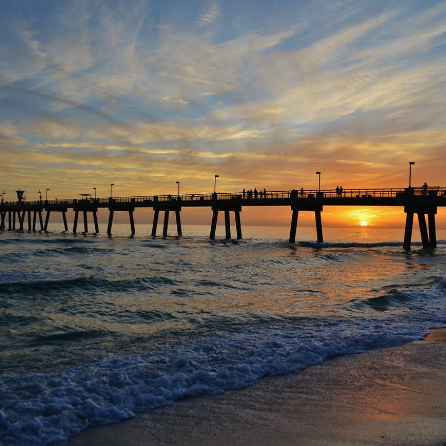 Florida pier at sunset